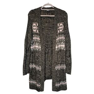 Torrid Women's Open Front Cotton Blend Boho Knit Long Cardigan Duster